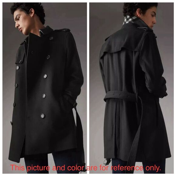 NWT Burberry The Kensington Men US 42 Mid Length Wool Cashmere Red Coat $3,890 - Picture 10 of 10